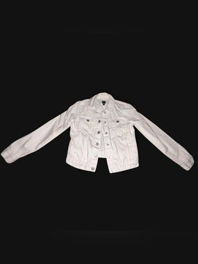GAP Girls' White Denim Jacket - Classic Button-Front